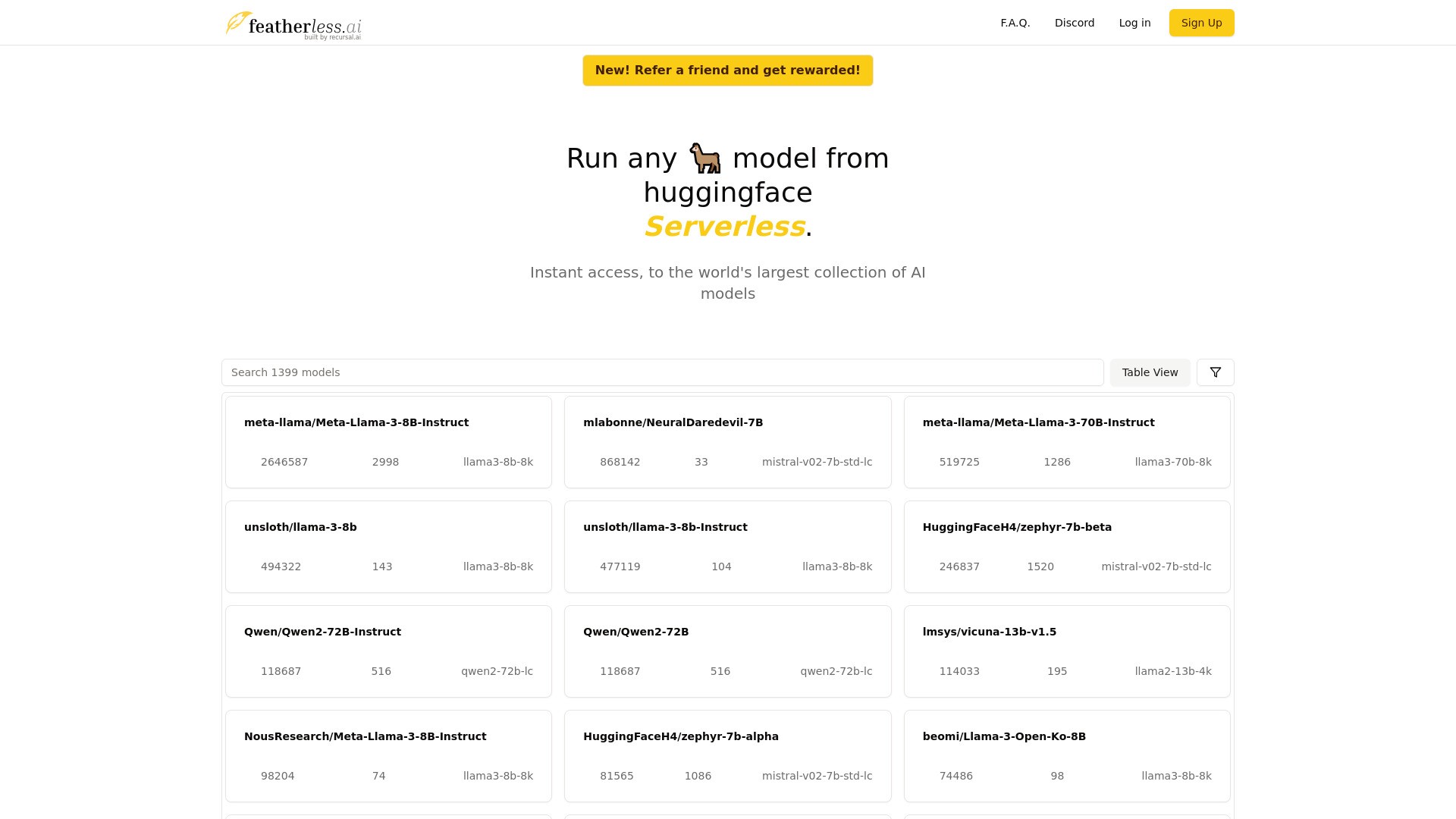 Featherless LLM 截图