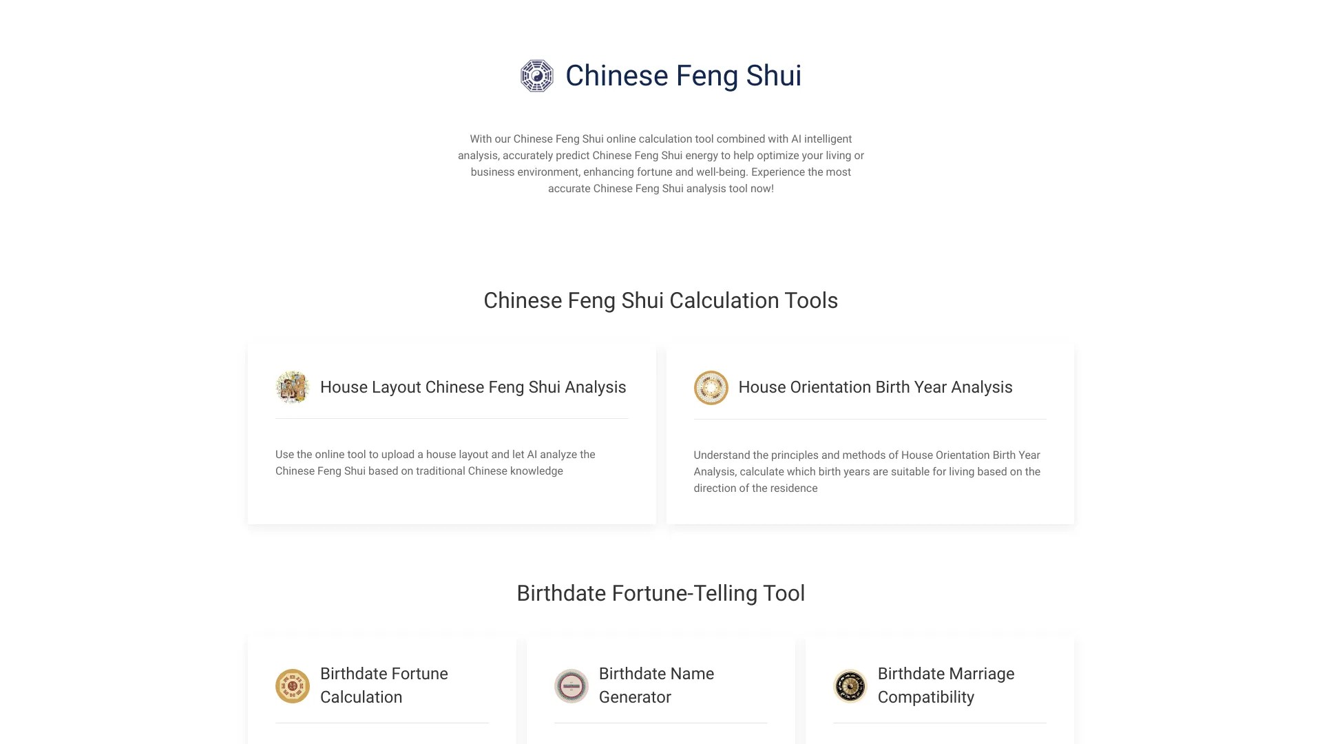 Chinese Feng Shui Online Calculator 截图