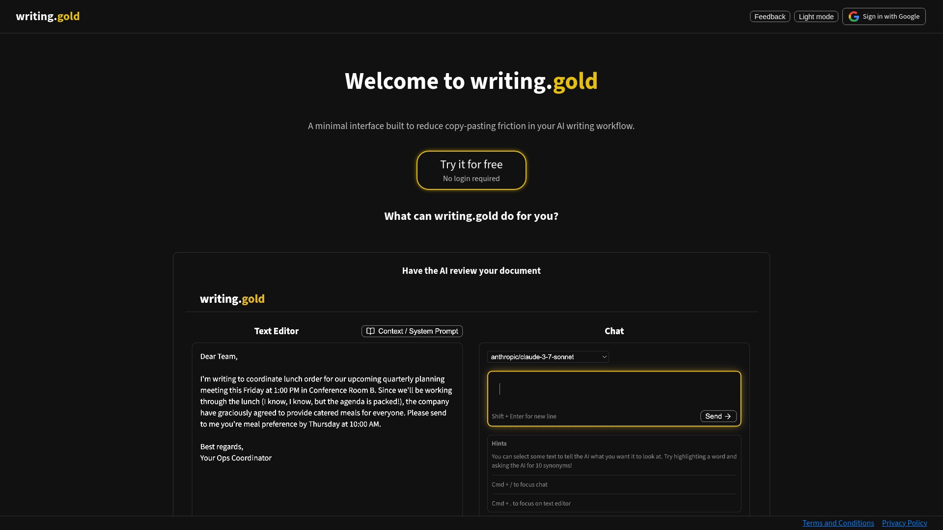 writing.gold 截图