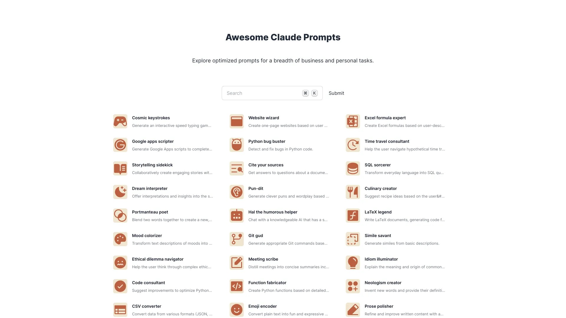 awesome claude prompts 截图