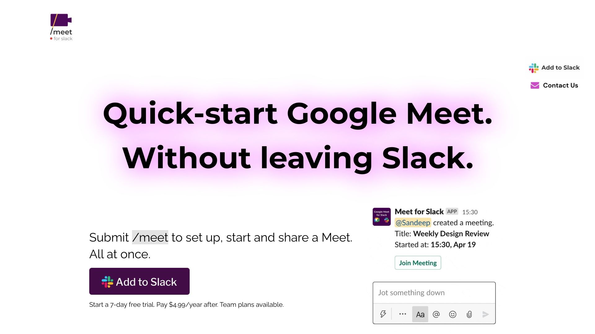 Meet AI for Slack 截图