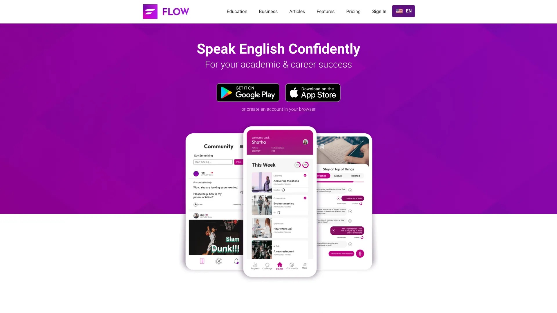 FLOW Speak Learning Pathways 截图