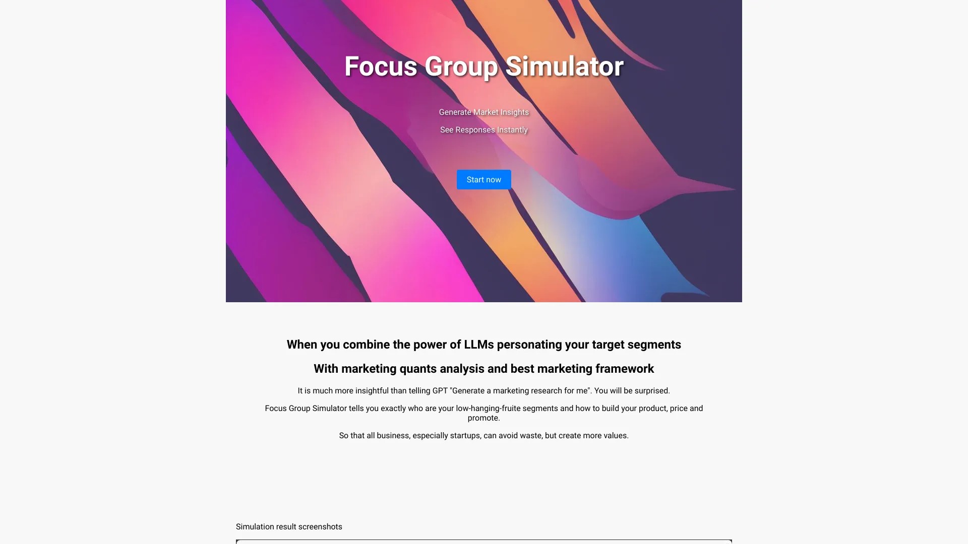 Focus Group Simulator 截图