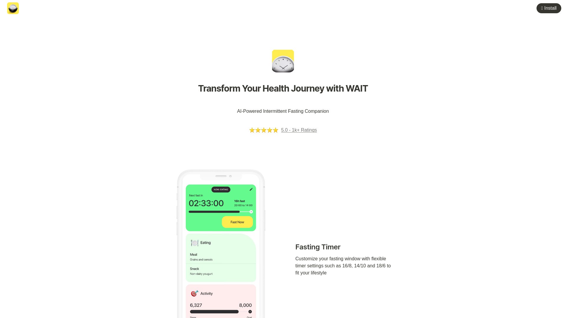 WAIT - AI-Powered Intermittent Fasting 截图