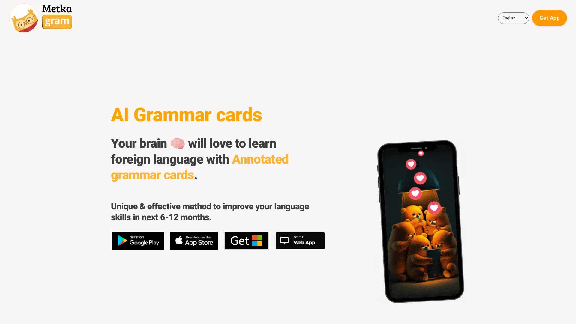 AI Grammar Cards Metkagram 截图