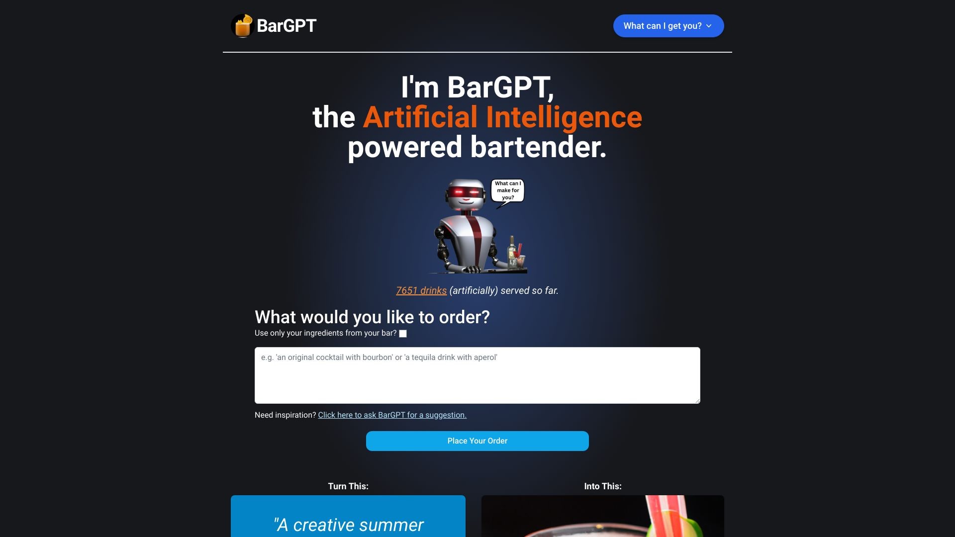 BarGPT AI-Powered Bartender 截图