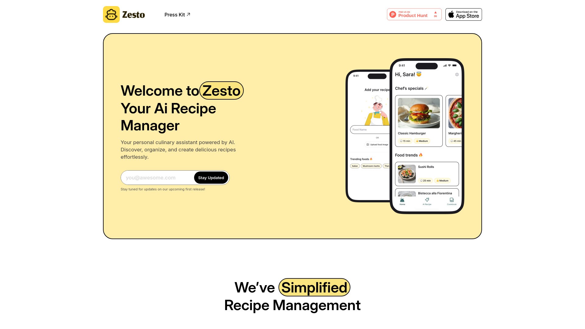 Zesto - AI Chef Assistant 截图