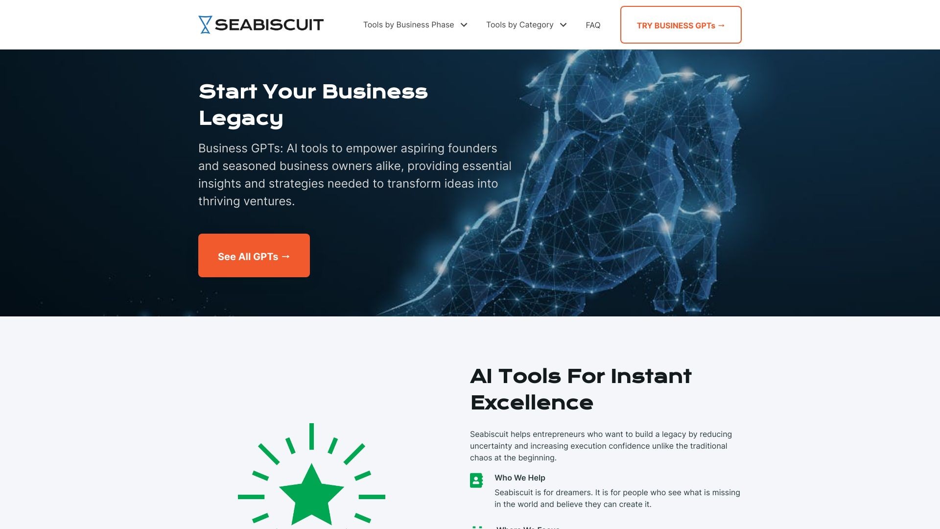 Seabiscuit Business GPTs - Start Your Business Legacy 截图