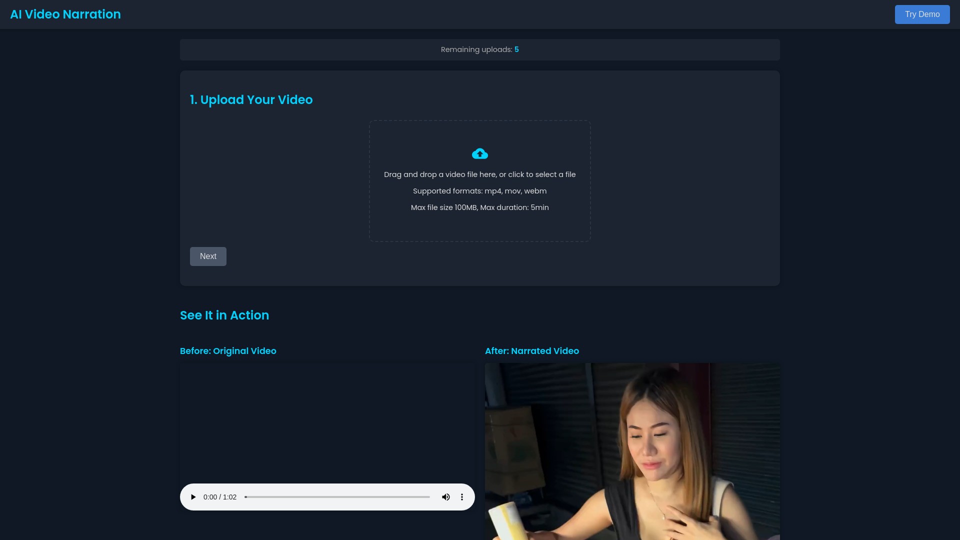 AI Video Narration 截图