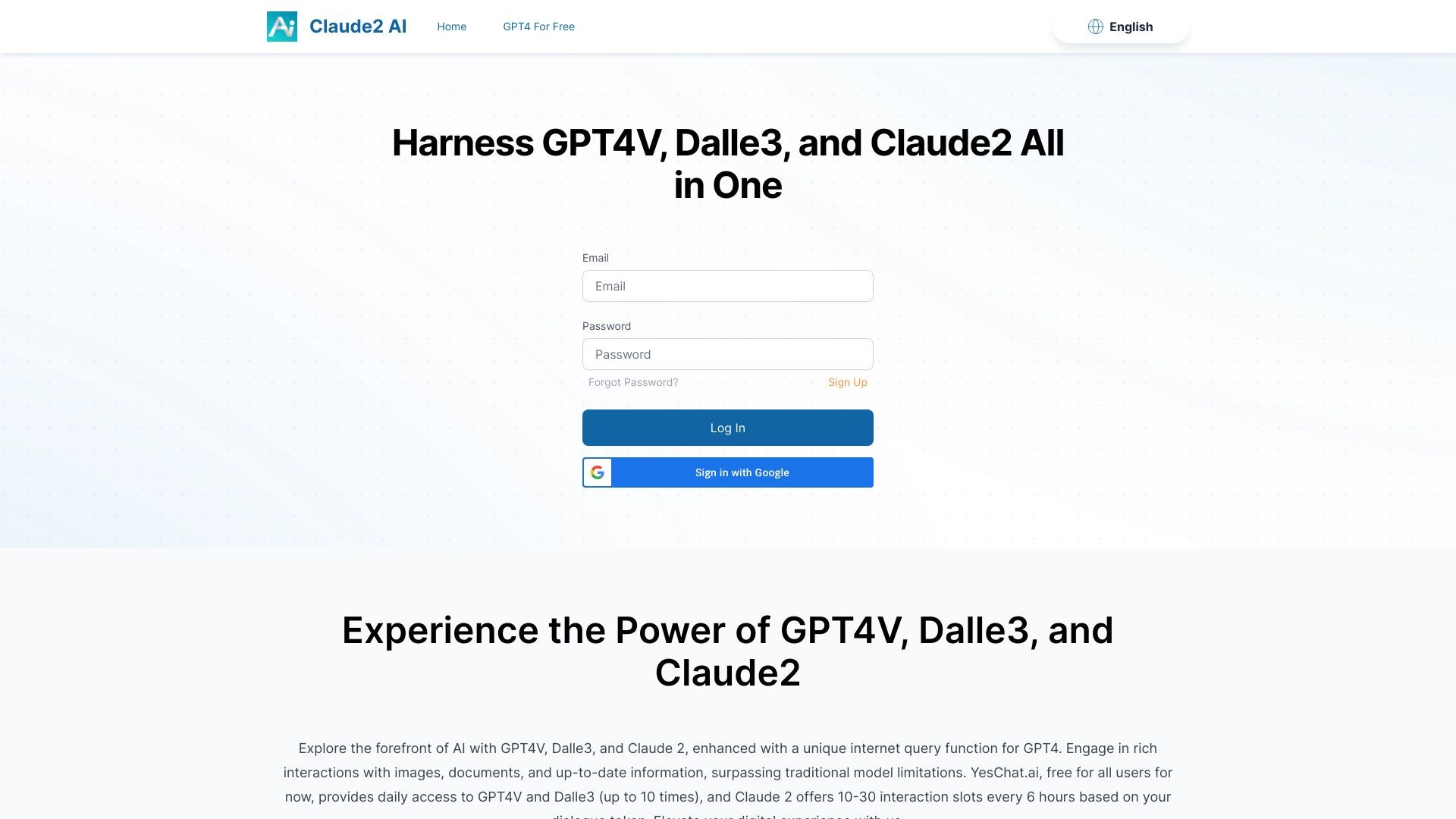 YesChat-GPT4V Dalle3 Claude 2 All in one 截图