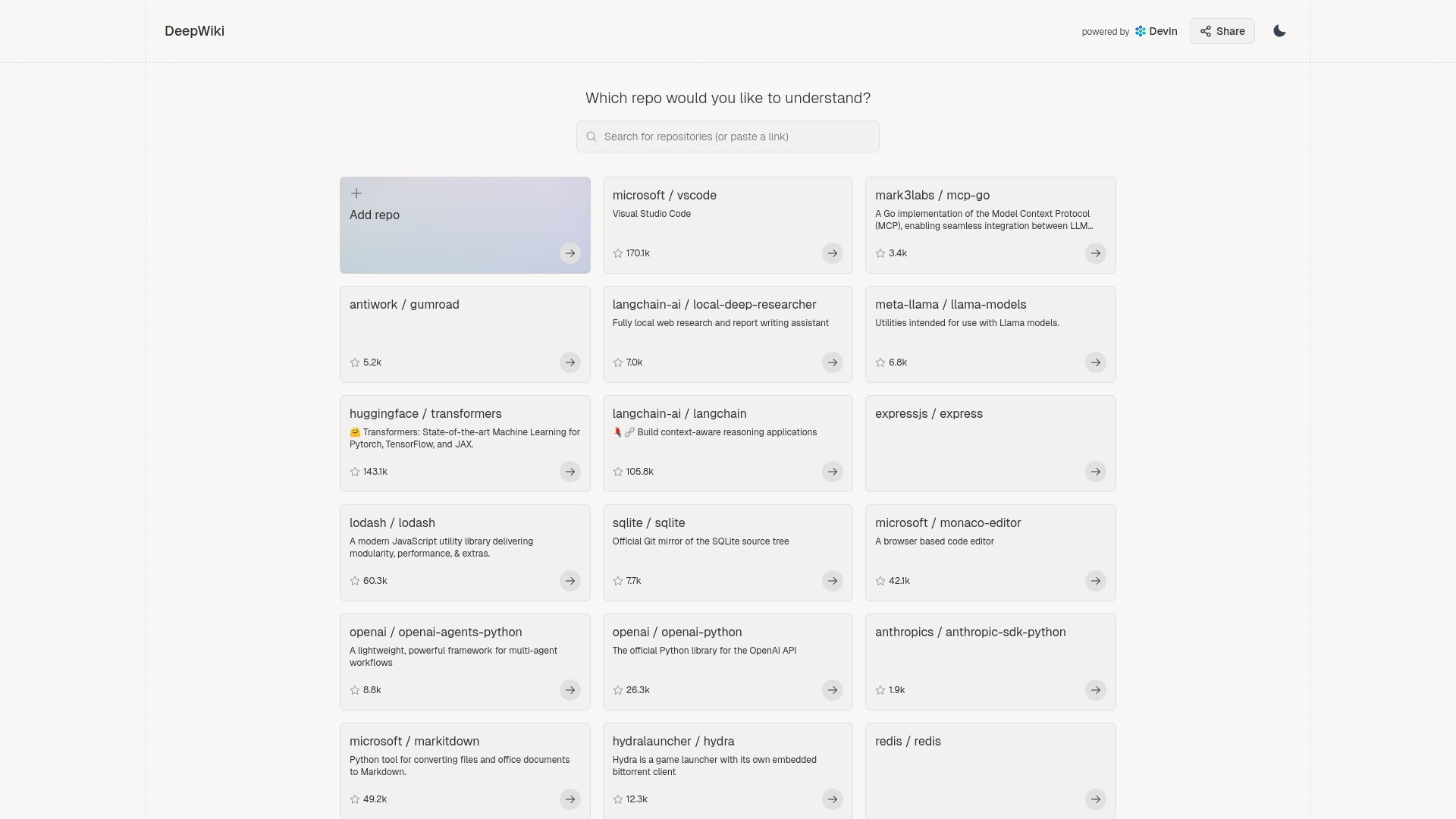 DeepWiki by Congnition 截图