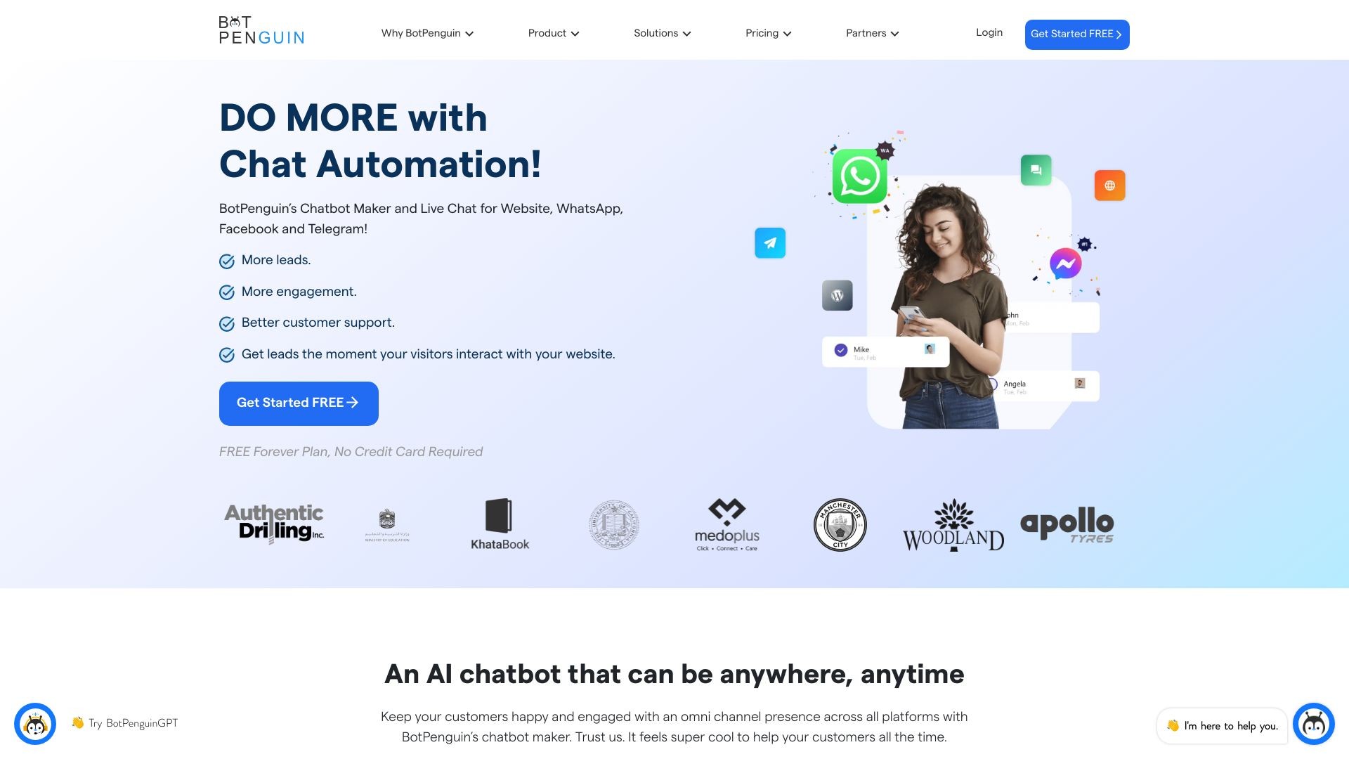 BotPenguin Chatbot 截图