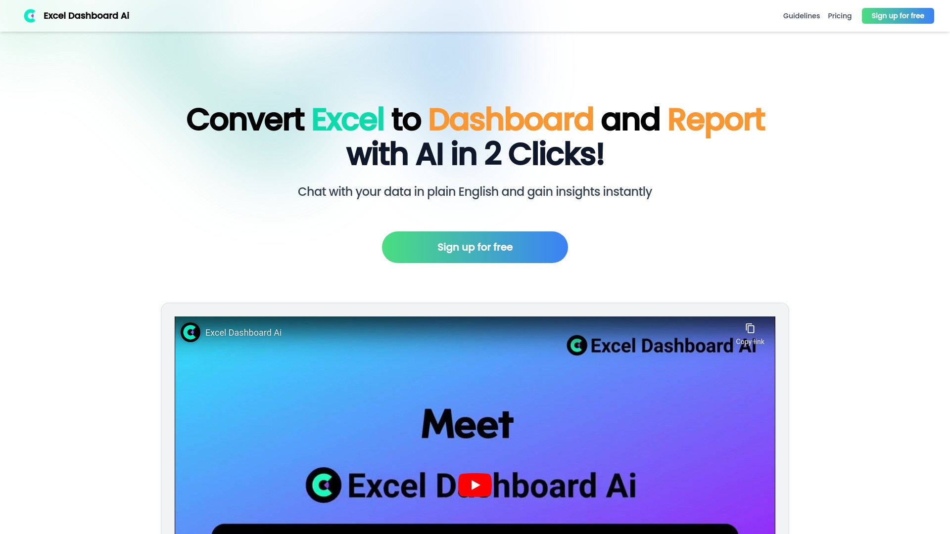 Excel Dashboard Ai 截图