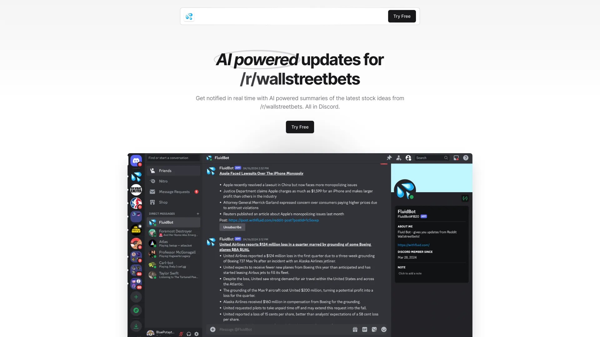 Fluid - AI stock updates 截图