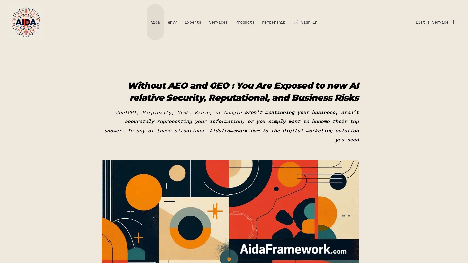 AidaFramework.com 截图