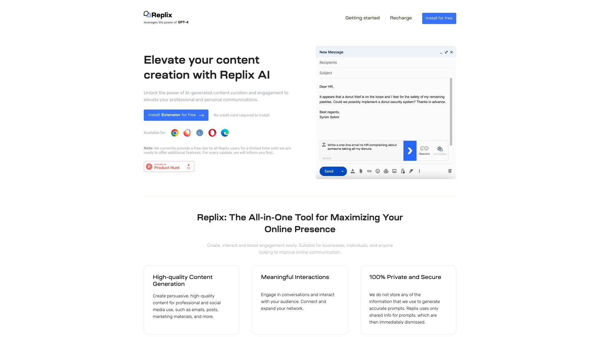 Emails, replies and posts with GPT-4 截图