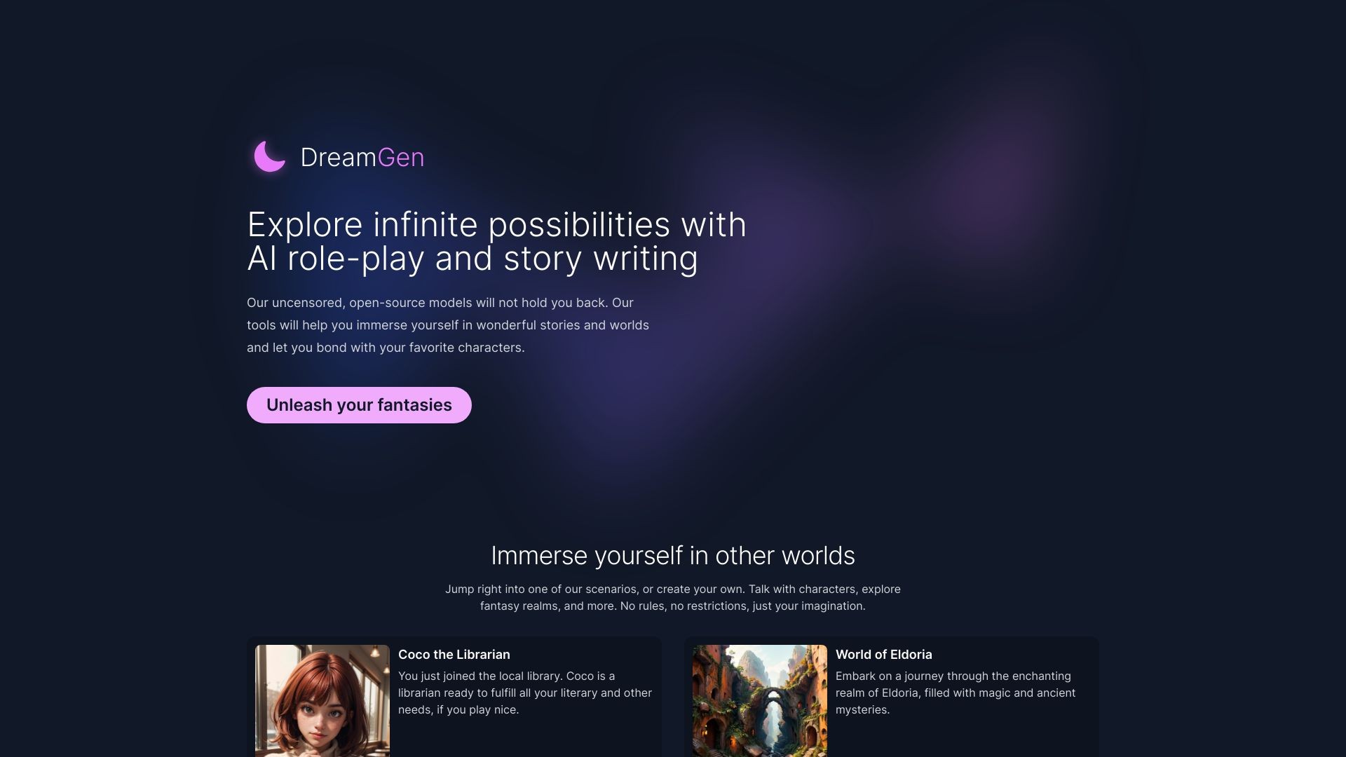 DreamGen: AI role-play & story-writing 截图