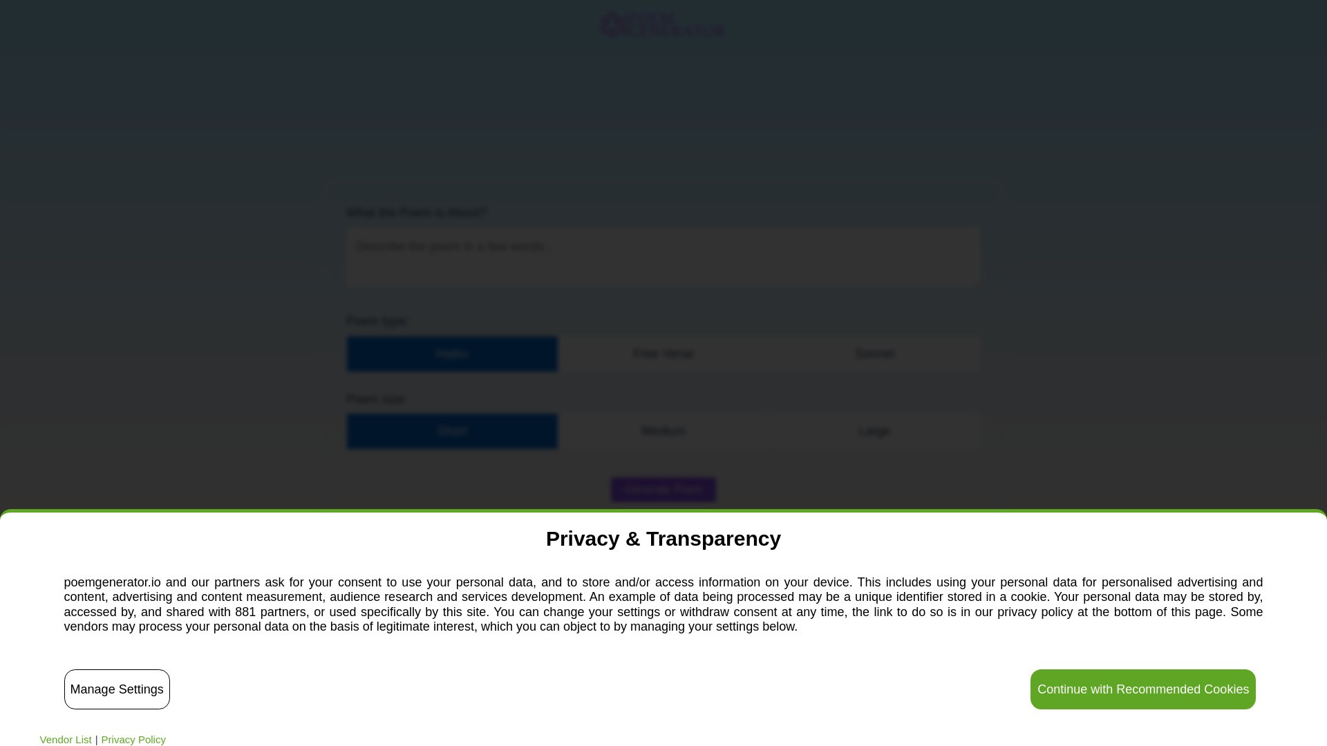 AI poem generator 截图