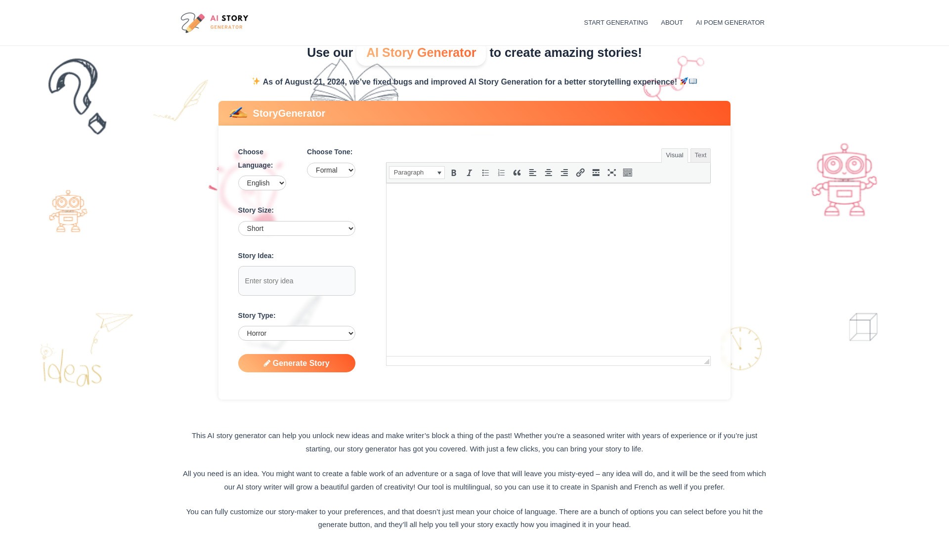 AI Story Generator 截图