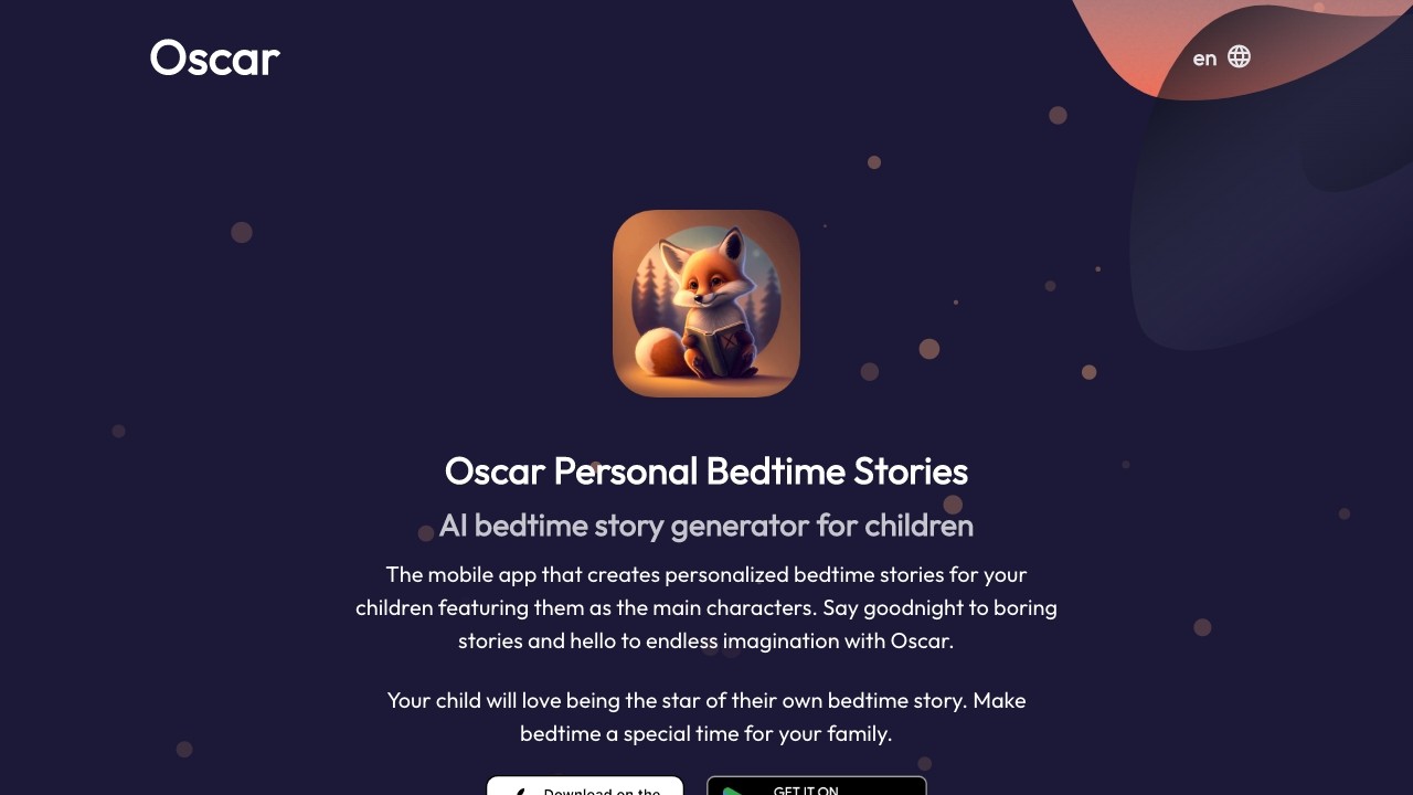 Oscar - bedtime story generator 截图