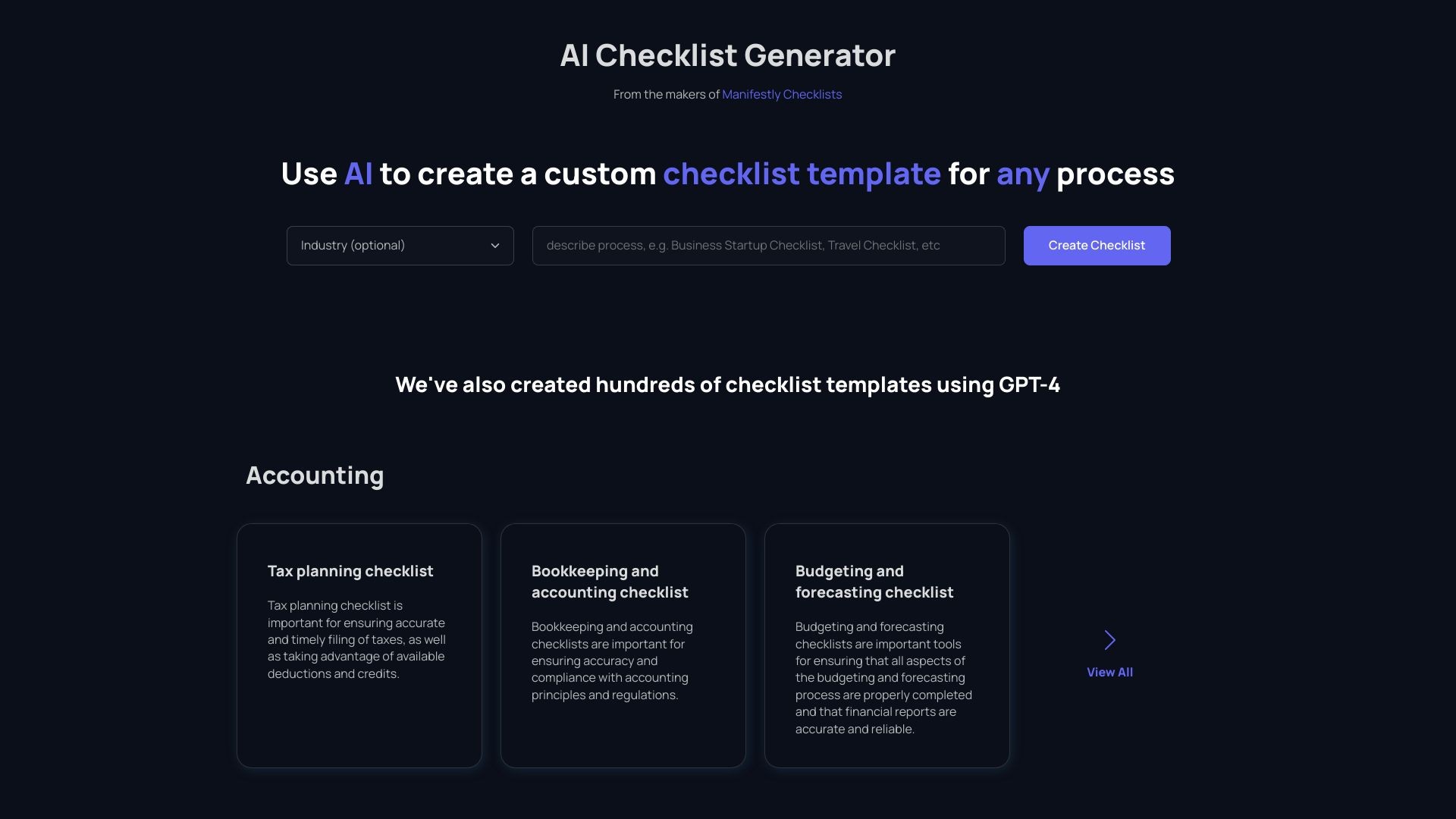 Checklistgenerator AI 截图