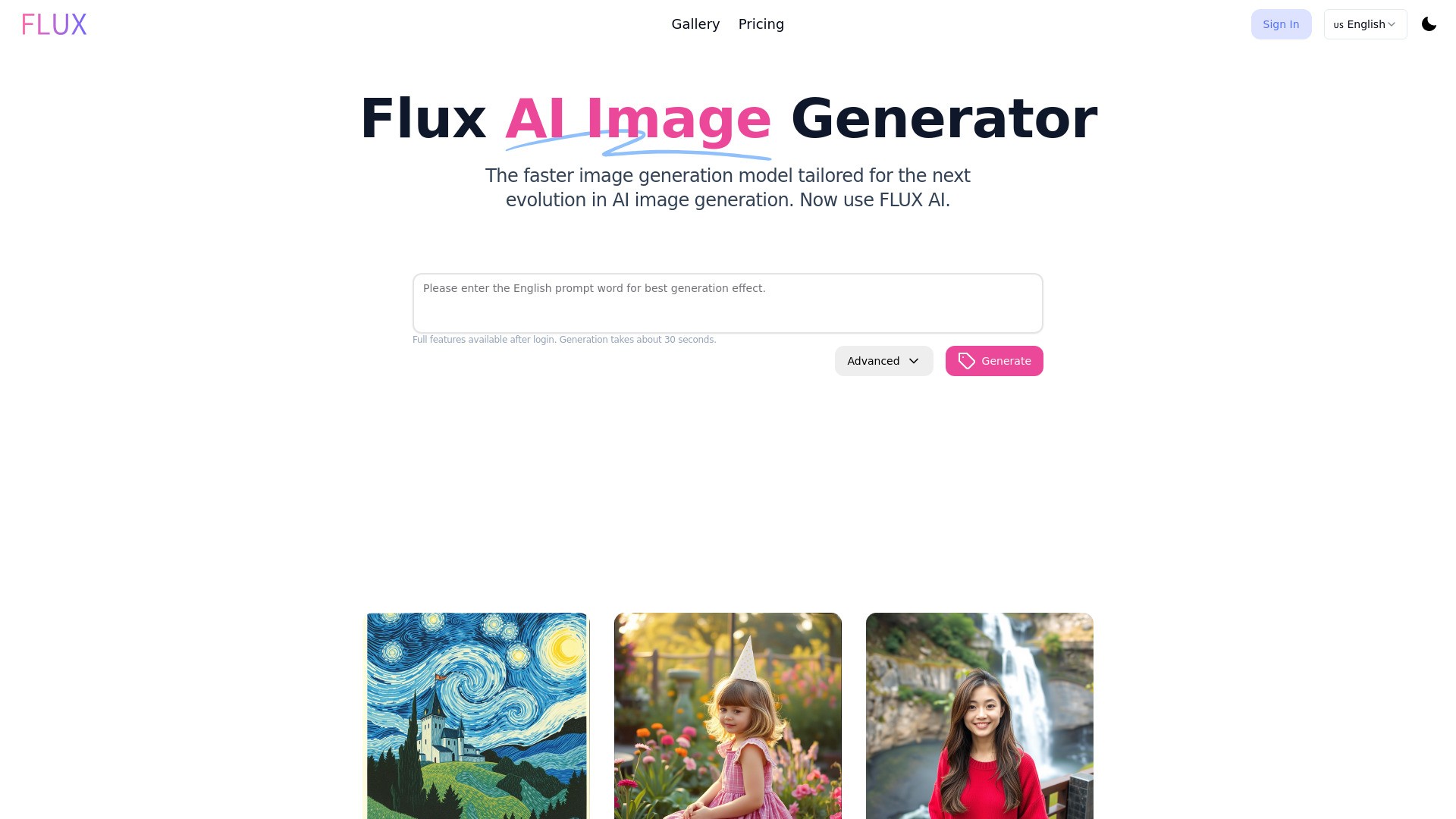 FLUX AI Online 截图