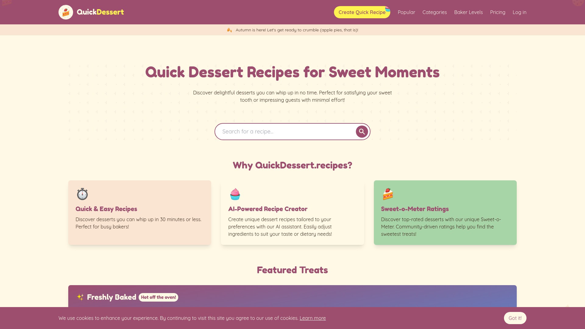 QuickDessert.recipes 截图