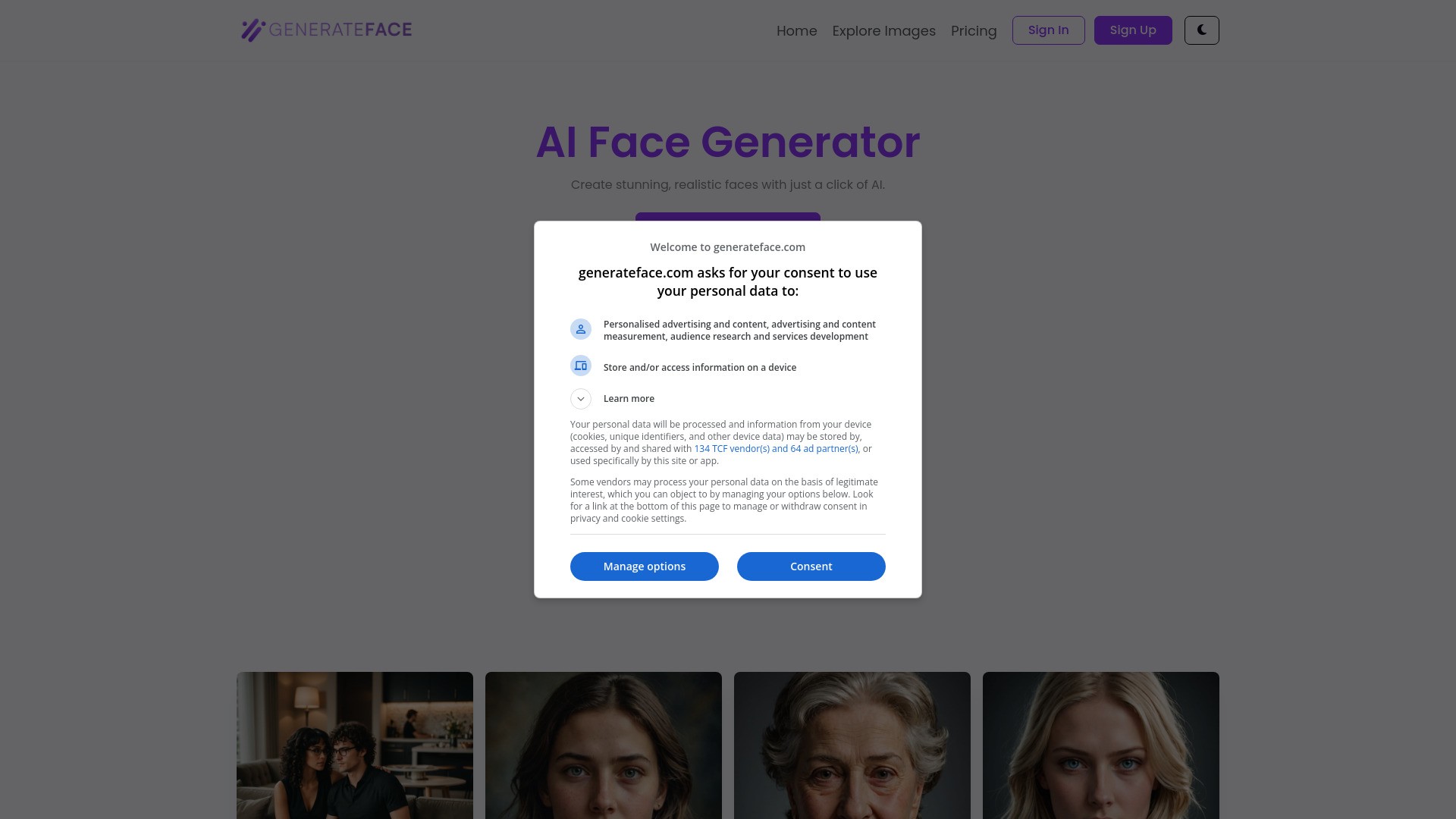 GenerateFace.com 截图