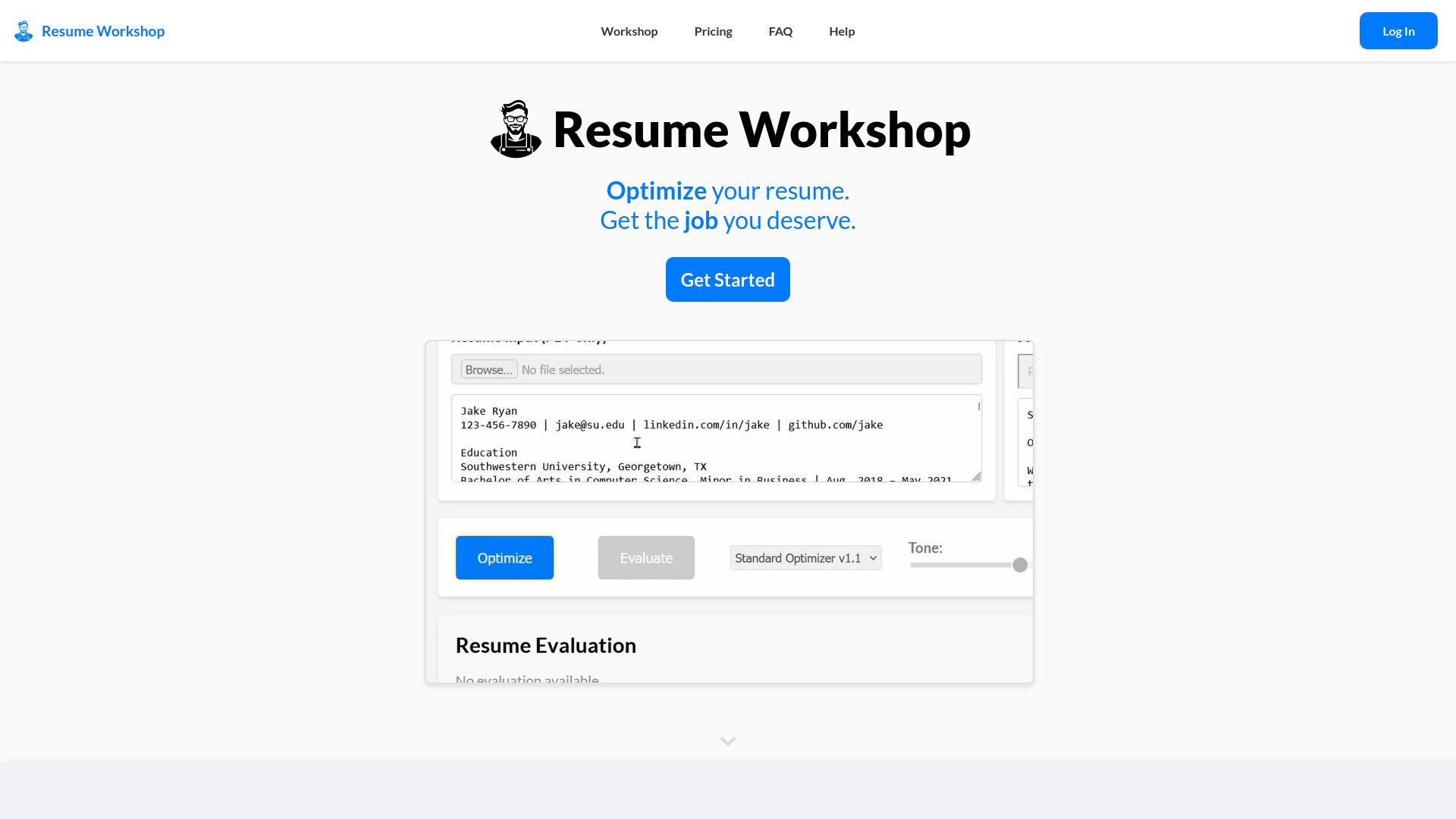 Resume Workshop 截图