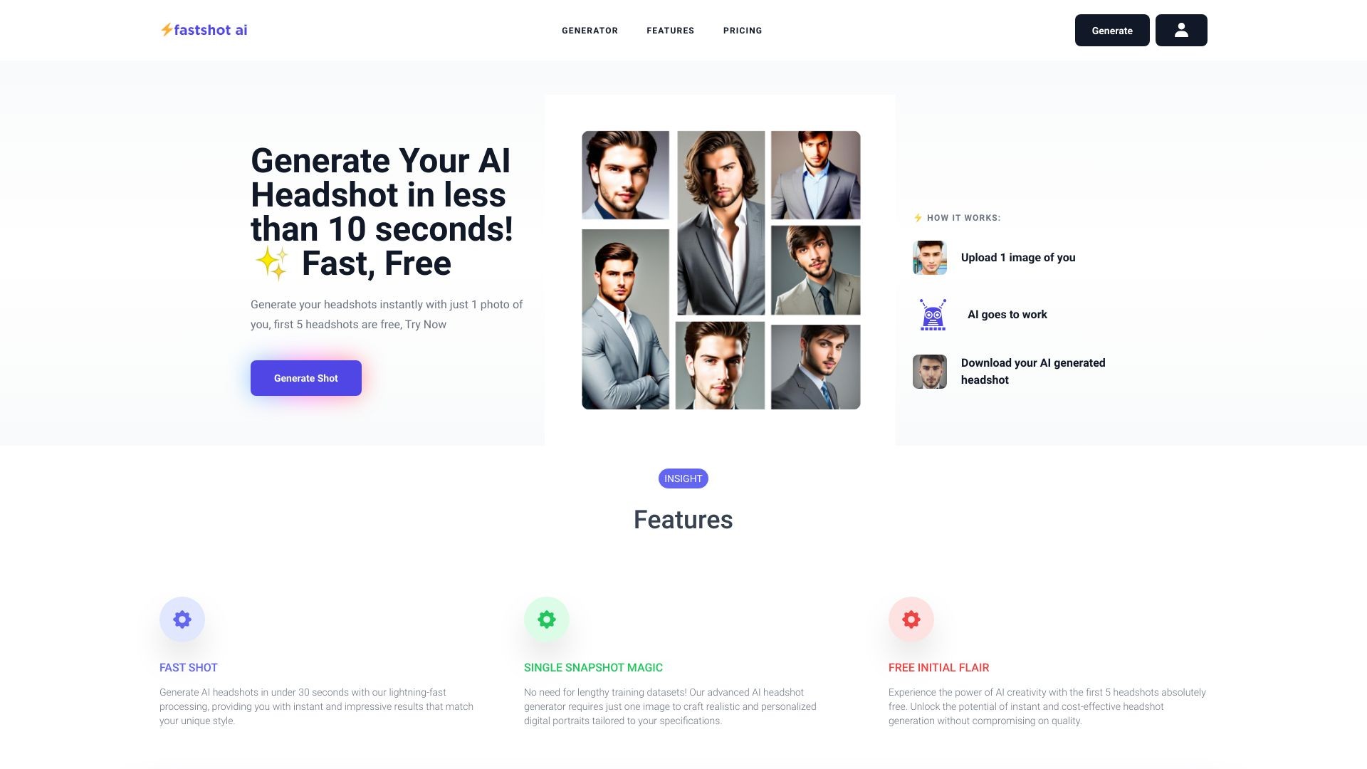 FastShotAI - Free AI Headshot Generator 截图