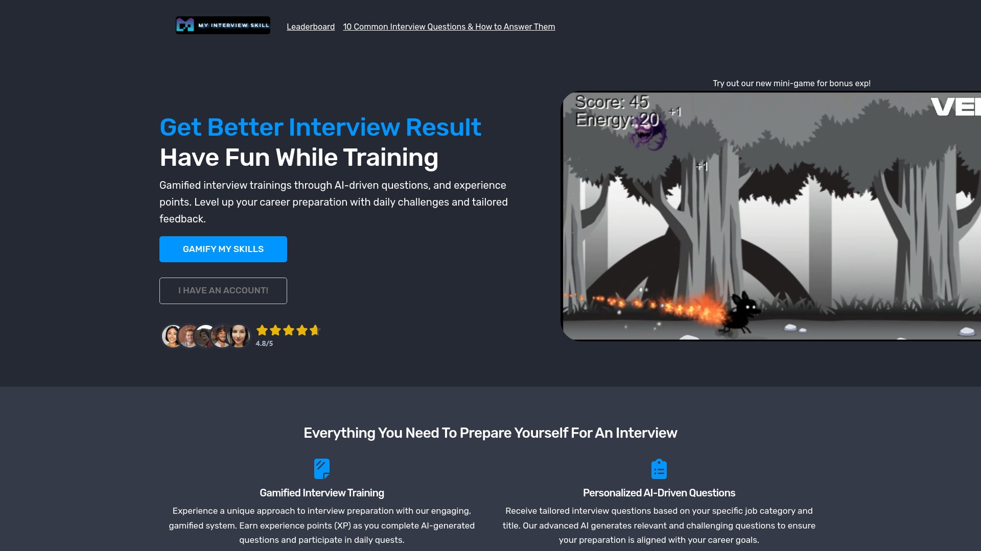 Gamified Interview Training 截图
