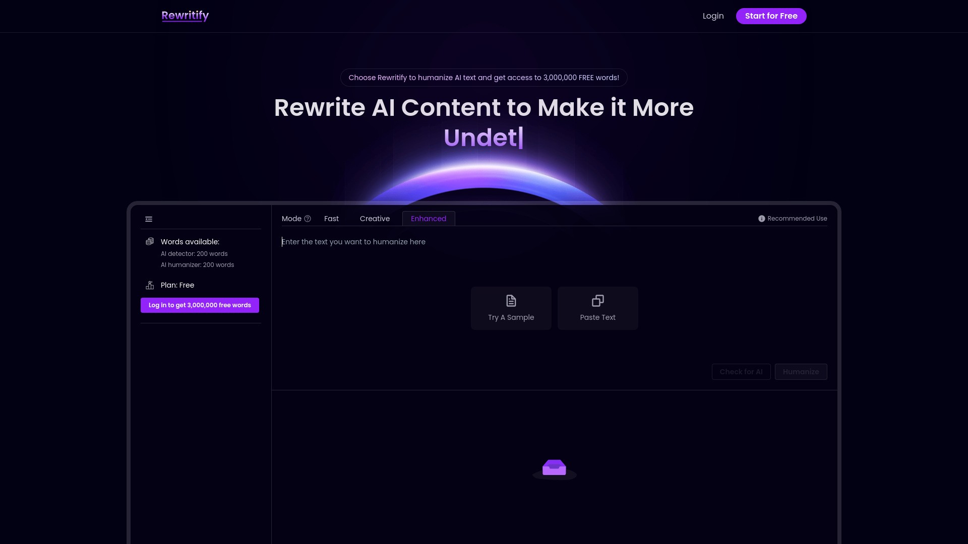 Rewritify: Undetectable AI Rewriter 截图