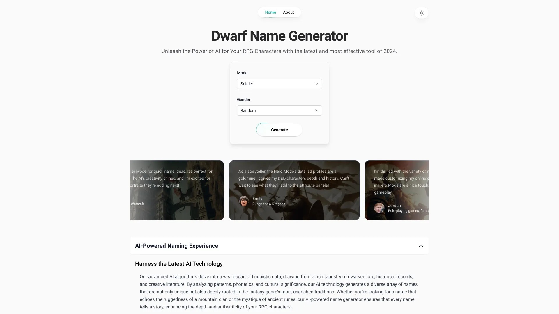 Dwarf Name Generator 截图