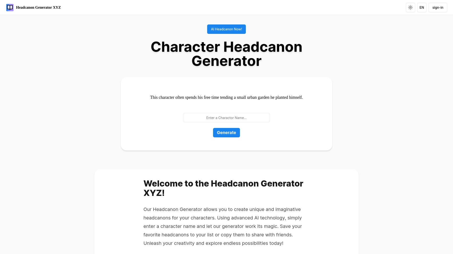 Headcanon Generator XYZ 截图