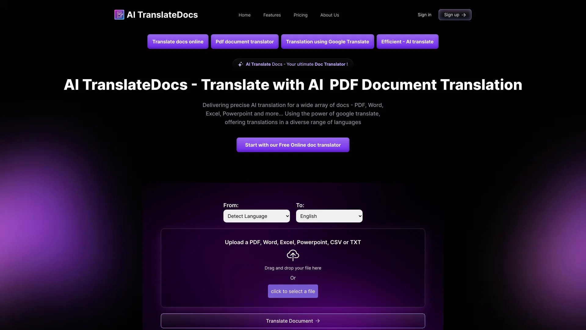 AI TranslateDocs 截图