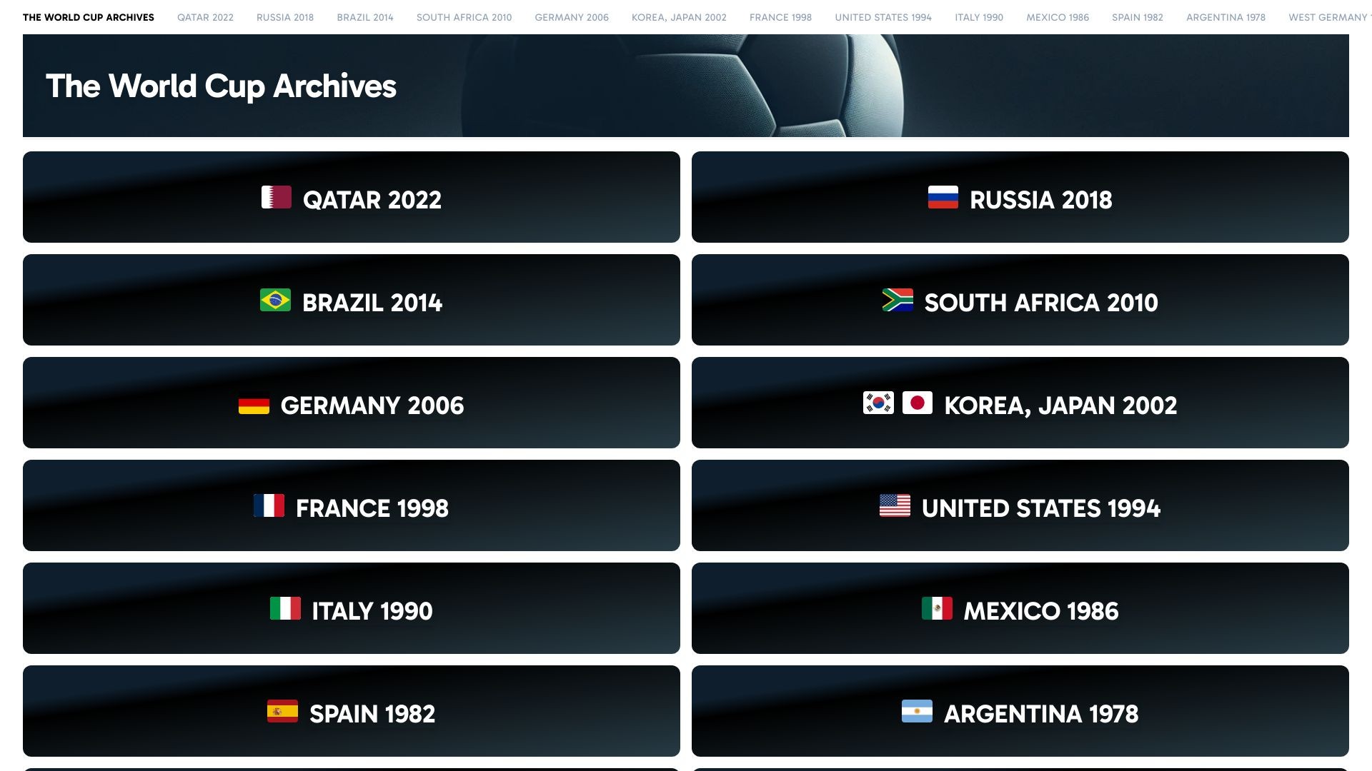 The World Cup Archives 截图