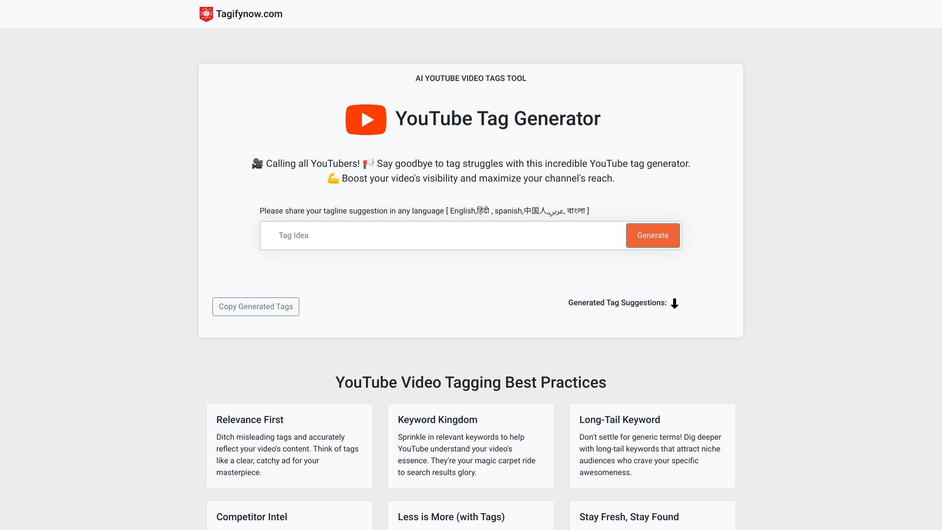 AI YouTube Tag Generator 截图