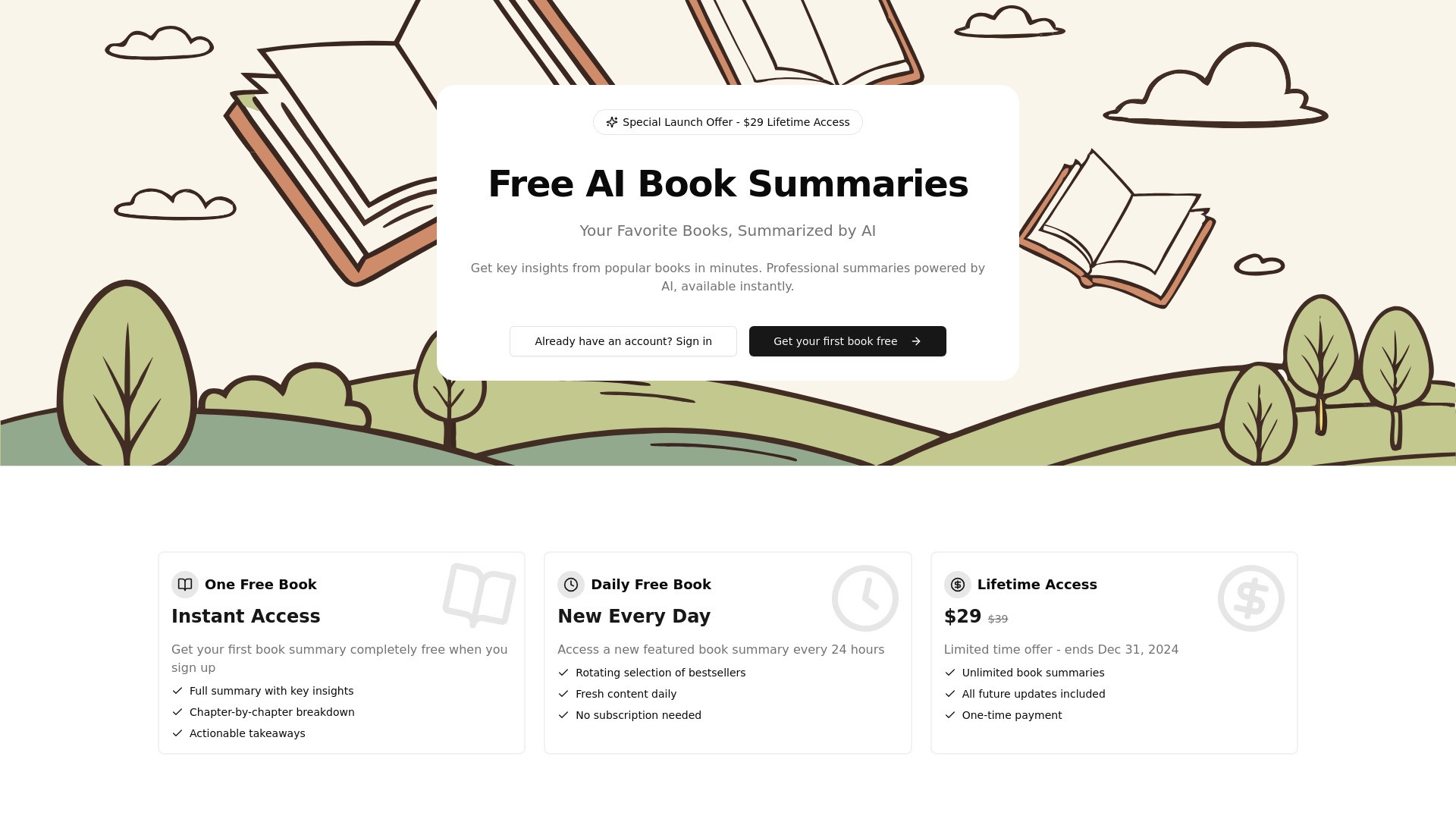 Free AI Book Summaries 截图