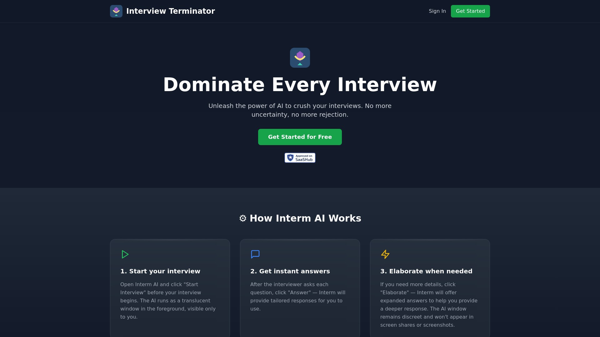 Interm AI - Interview Terminator 截图