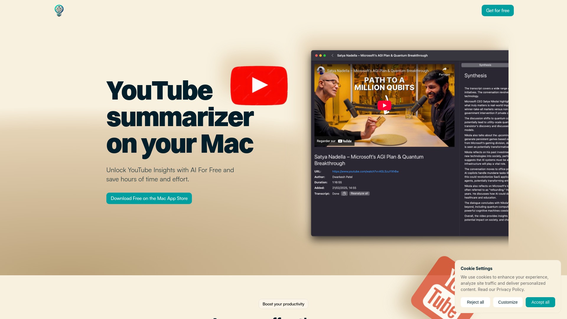 AI Summarizer for YouTube (Mac App Store) 截图