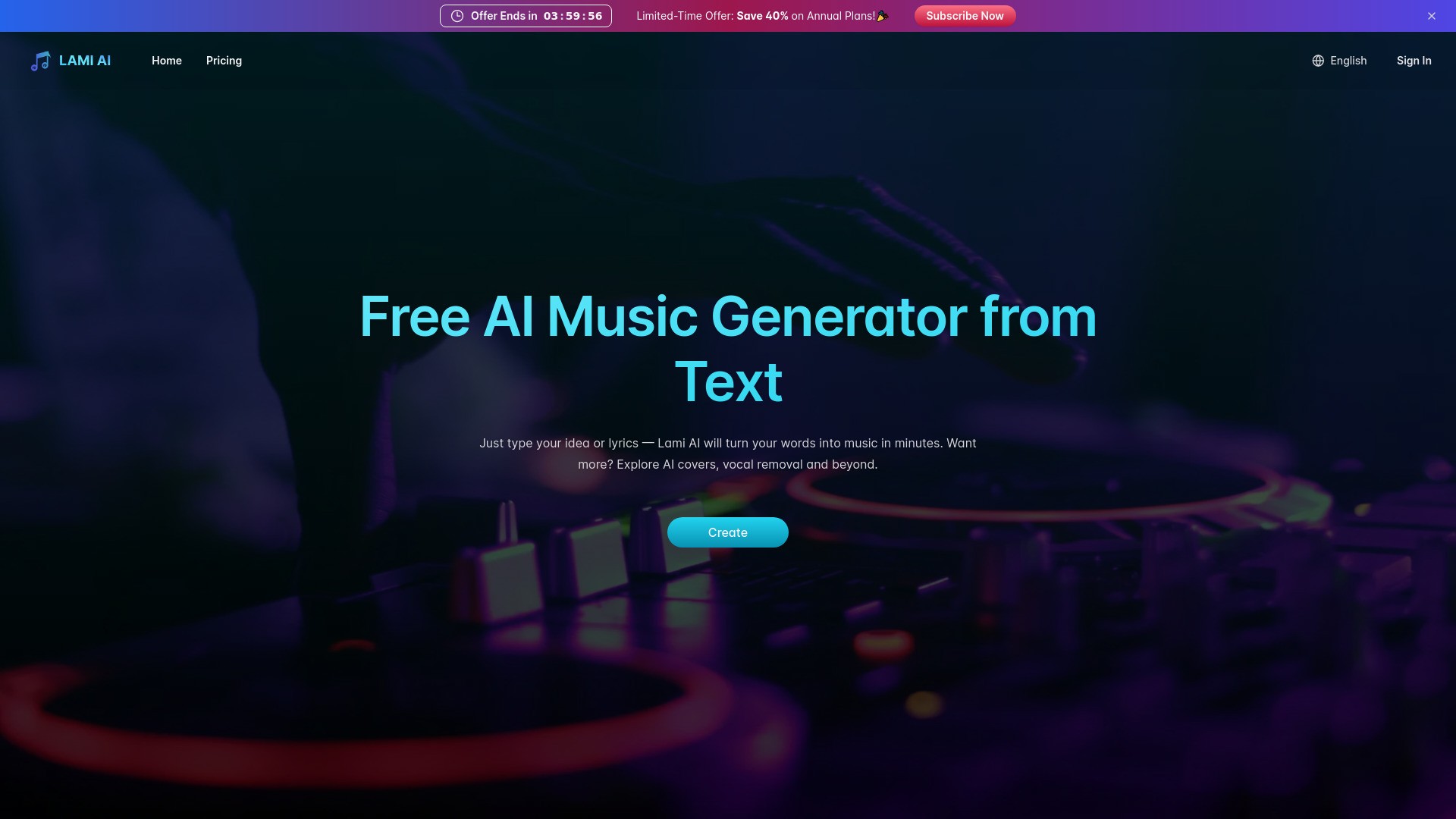 Lami.ai: Free AI Music Generator from Text 截图