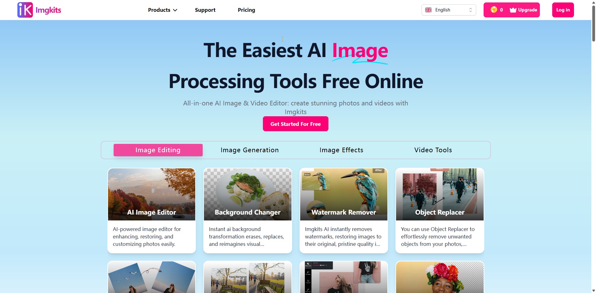 Imgkits - Top AI Image & Video Processing Tools Online 截图