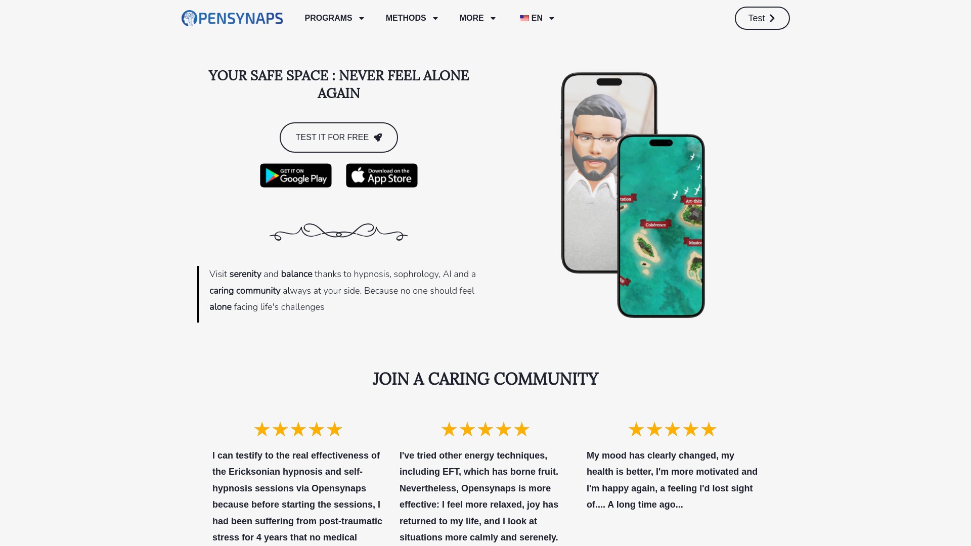 OpenSynaps AI - Your safe place, never feel alone anymore 截图