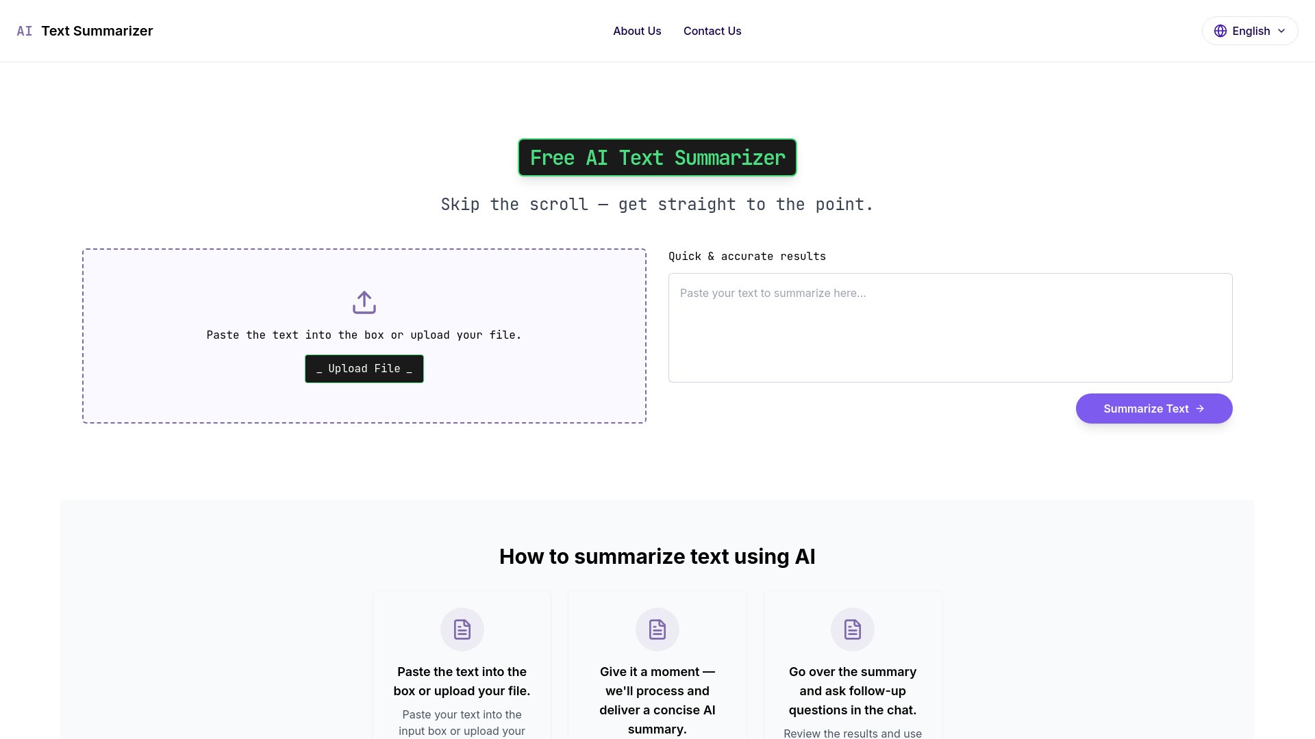 AI Text Summarizer- 截图