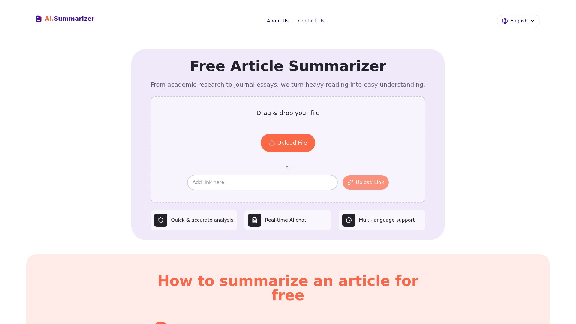 Free AI Article Summarizer 截图