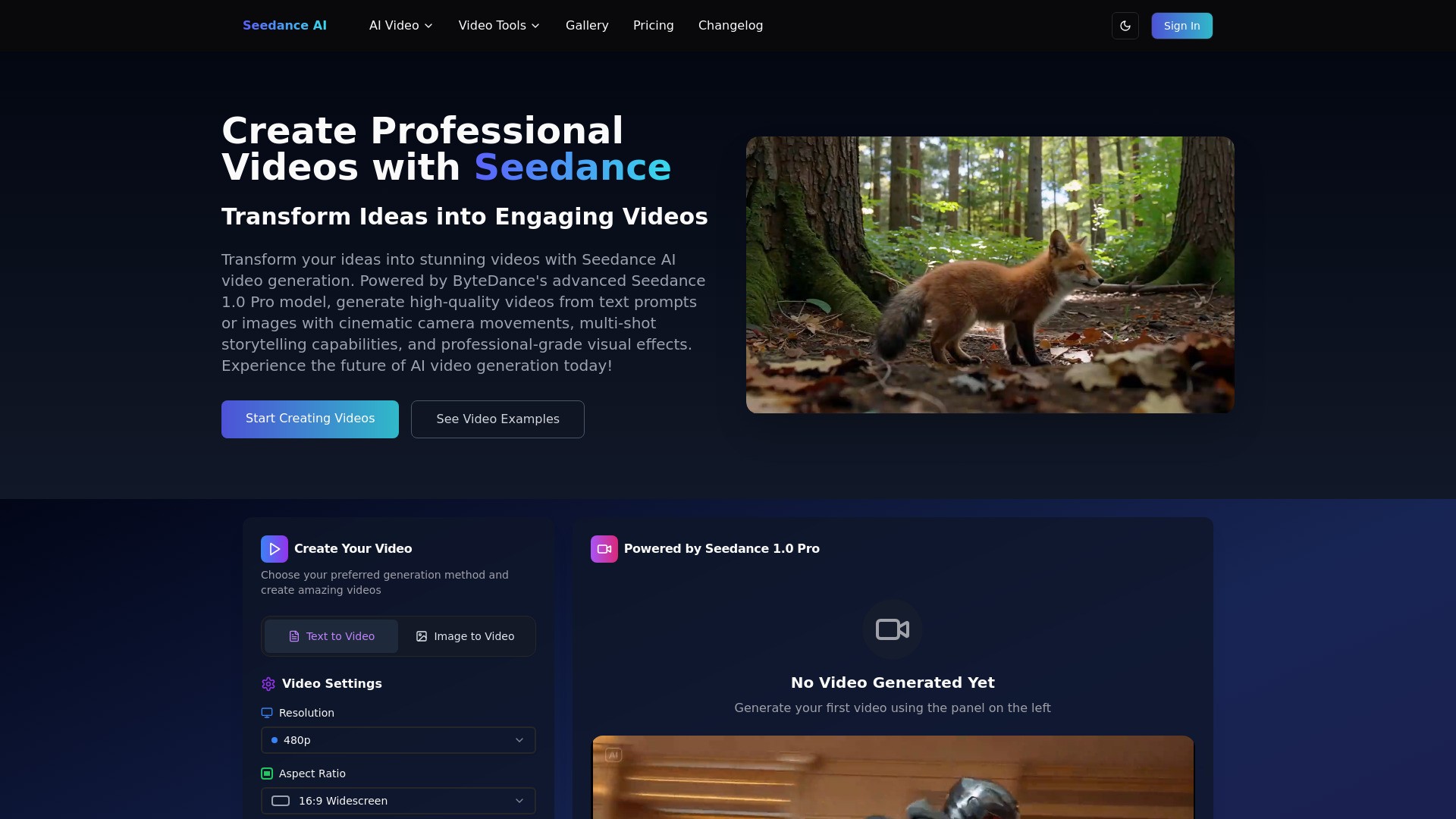 Seedance AI Video Generator - Professional Videos 截图