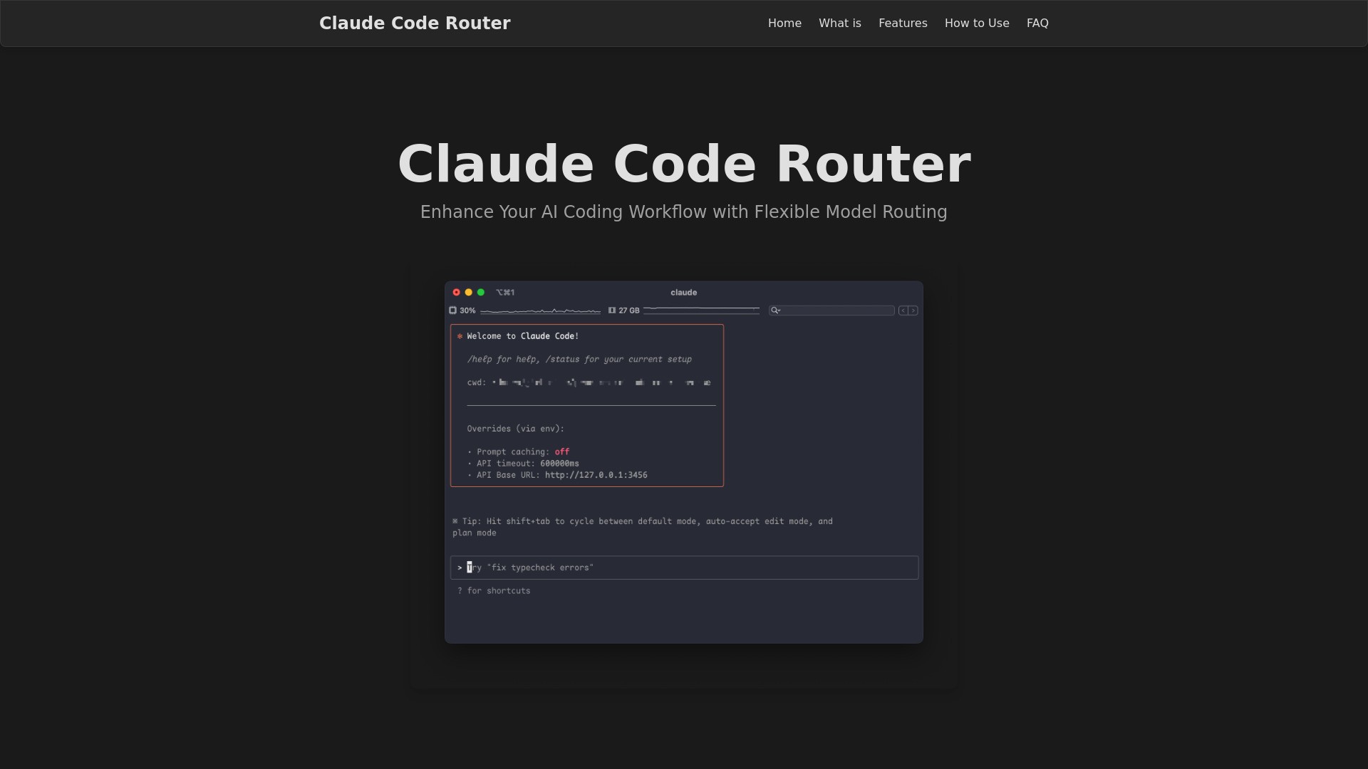 Claude Code Router 截图