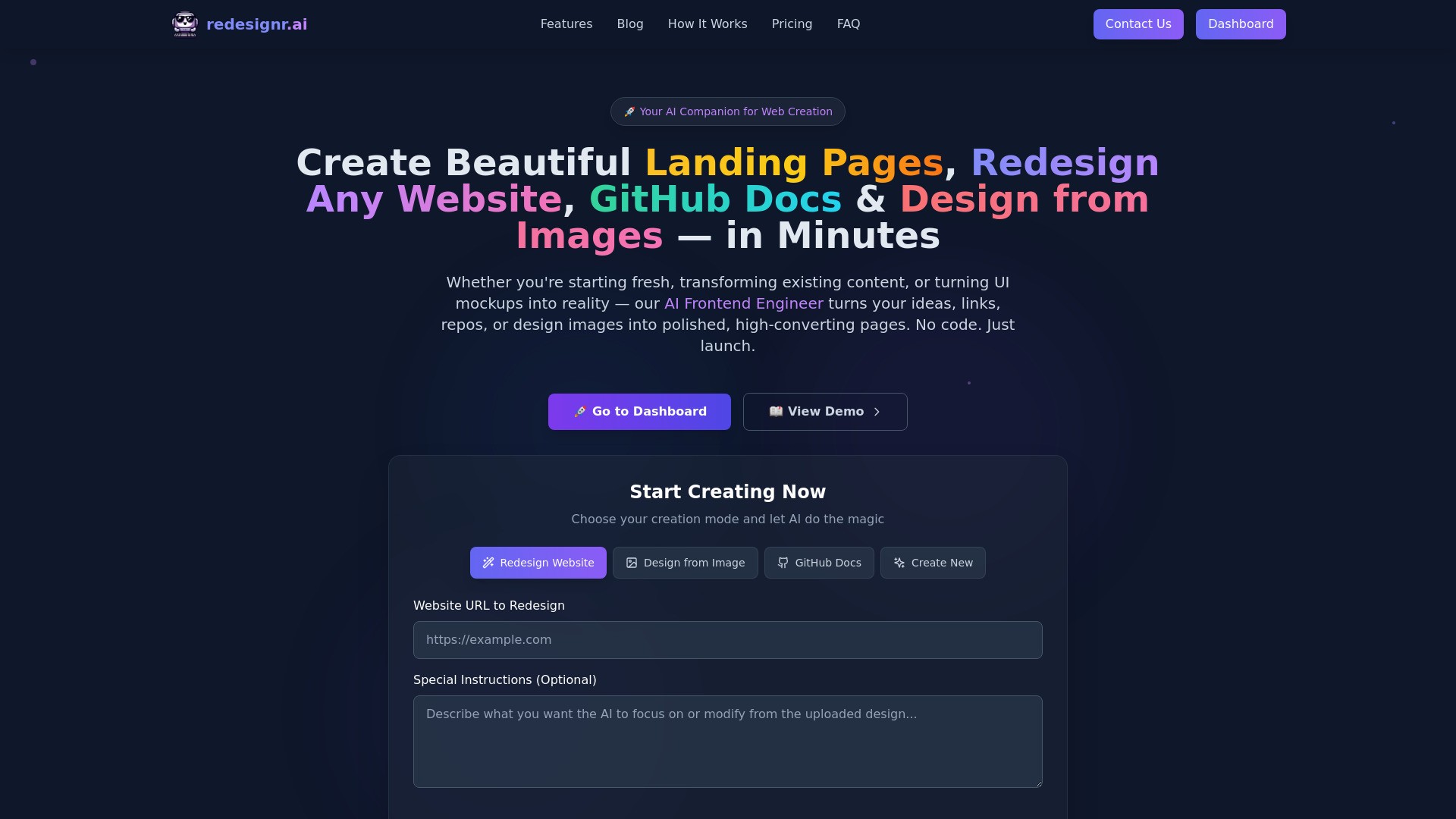 Redesignr Ai - landing page builder and website redesign 截图