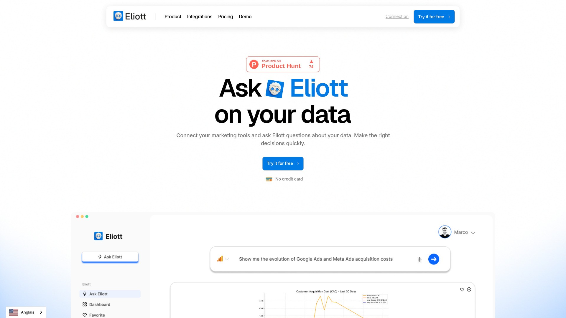 Eliott - Ask anything about your data 截图