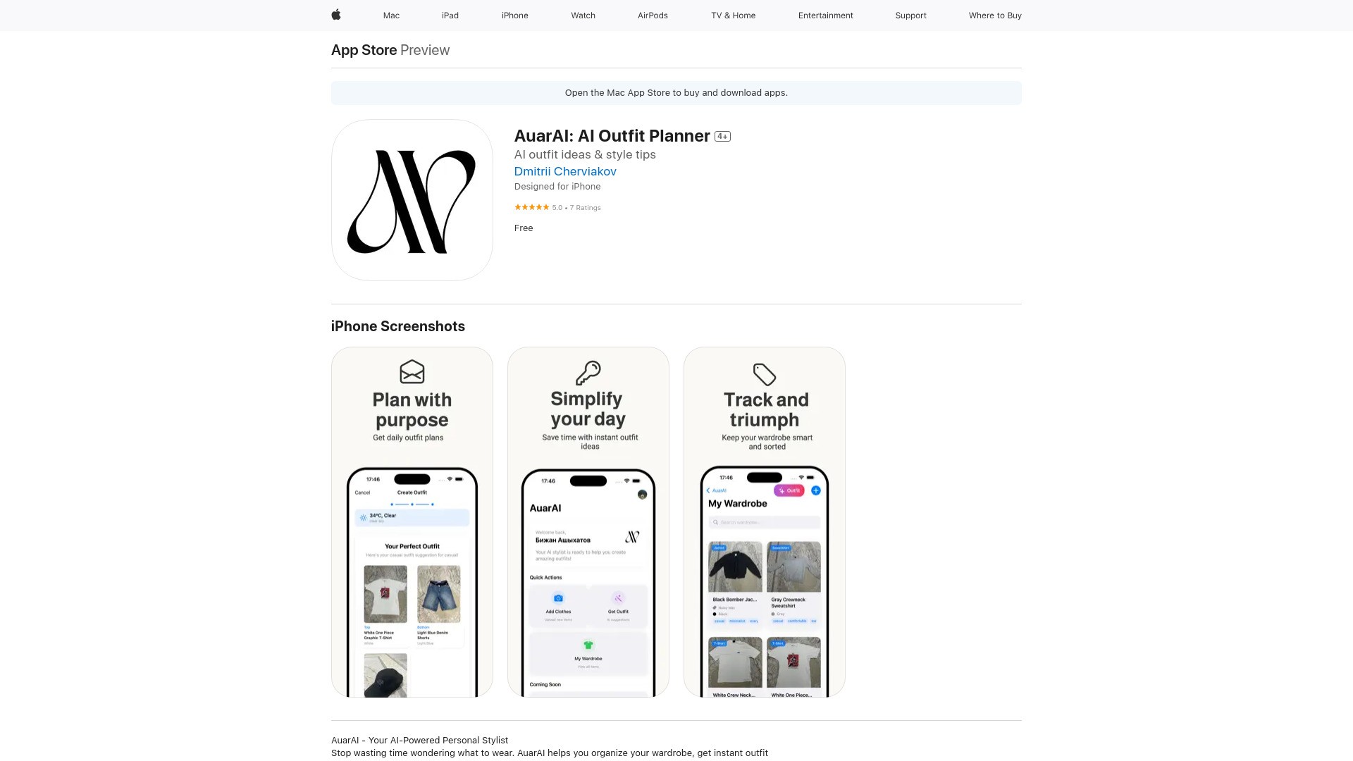 AuarAI: AI Outfit Planner 截图
